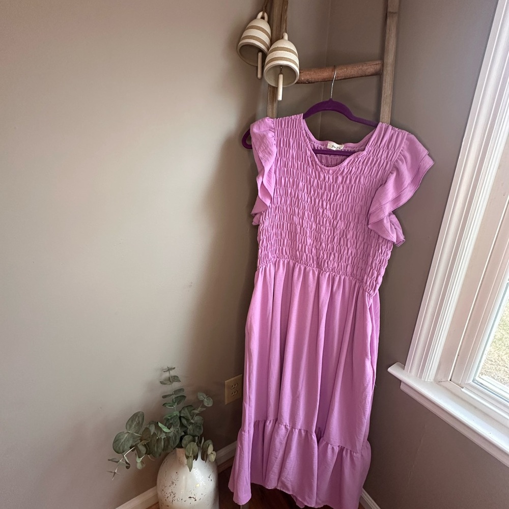 Chic Soul Lavender Purple Midi Dress